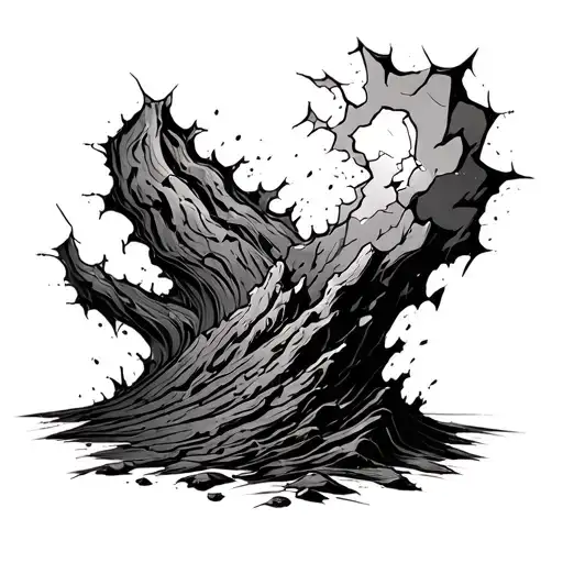 A Cresant Mount Broken Like It Blew Up