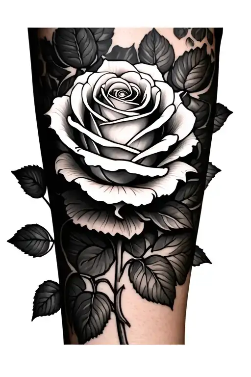 Roses Wrapped Around Forearm With Stem Rose