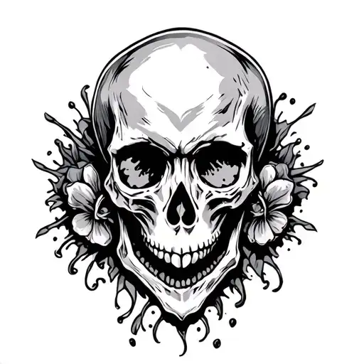 Skull With Heart Sockets