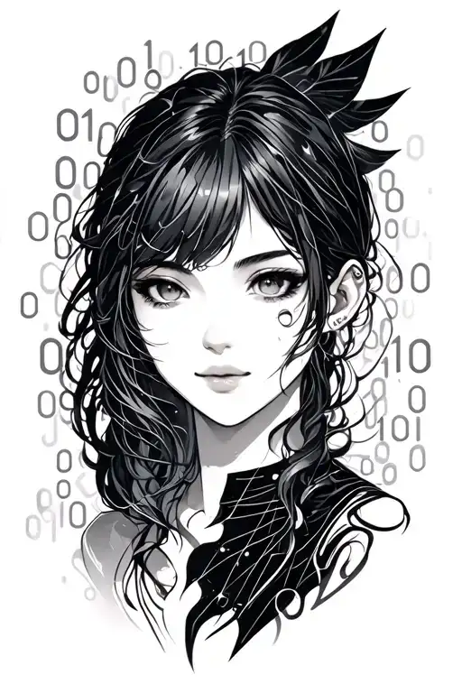 Manga With Line And Binary Code