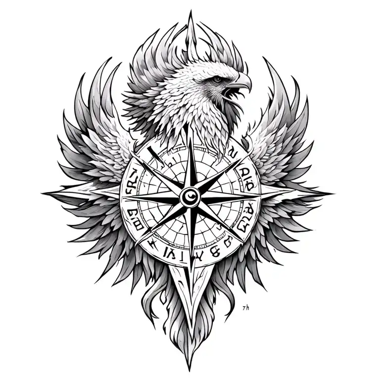 Phoenix And A Runic Compass