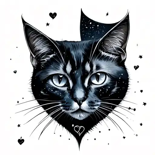 Heart And Cat Constellation