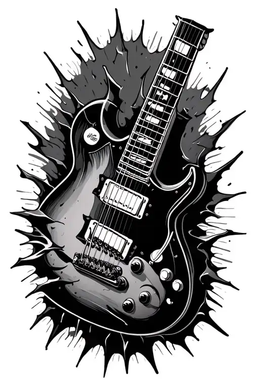 Guitar Neck Ripping Through The Skin