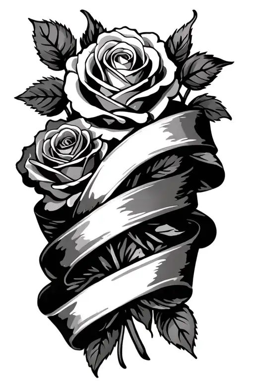 Roses Wrapped In Ribbon