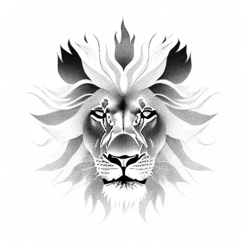 A Black And Grey Tattoo Of A Lion Roaring With Intensity