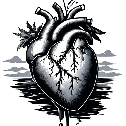 Heart And Sunset Sky