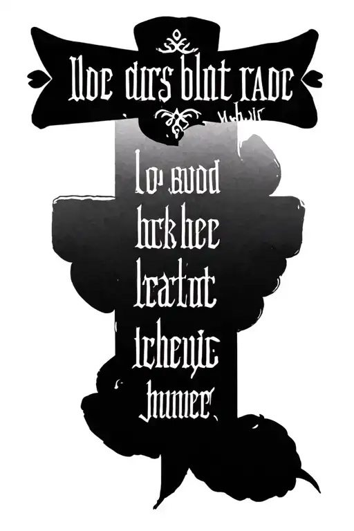 Bible Verse With Cross Blended In Back