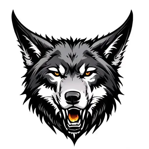 Scorpio Horoscope Symbol Incorporated With A Wolf Head