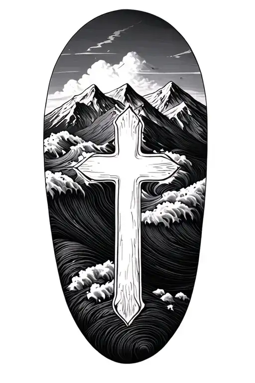 Cross Thumbprint Melatonin Mountain Seratonen Waves