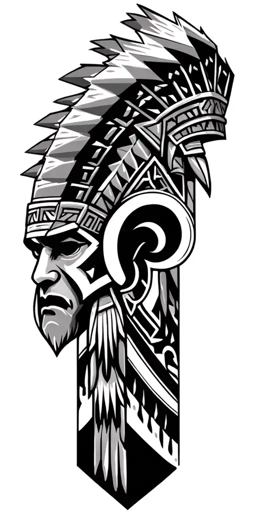 Aztec Pyramid With La Rams Logo