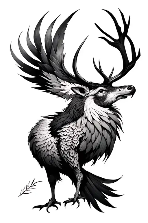 Pheonix And Deer Head