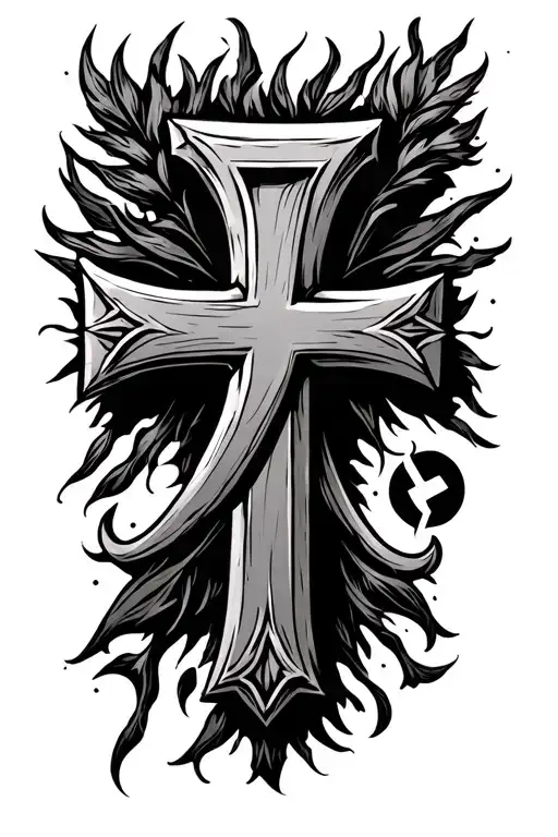 A Cross That Tell Difrint Menings And A Number 7