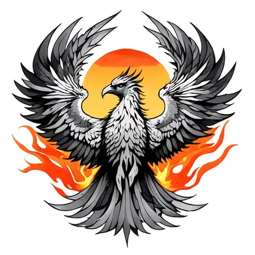 Phoenix With No Fire And Colored Sun