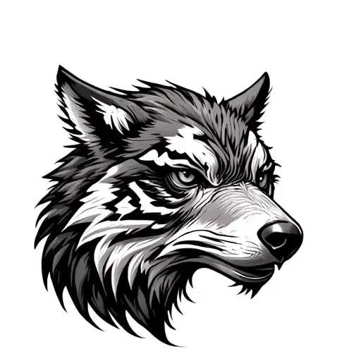 Eagle Wolf Tiger Tattoo Design