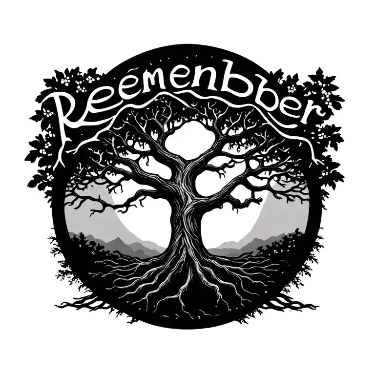 Tree Of Life With The Phrase Remember