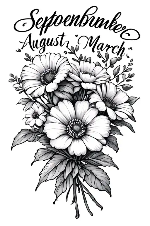 Birth Month Flower Bouquet September August March Febuary