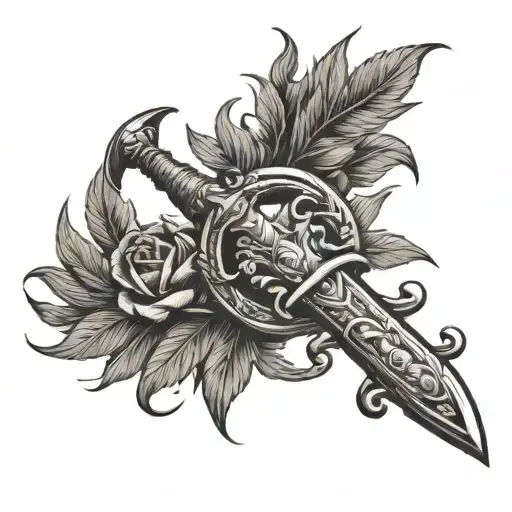 Laurel Wreath With A Sword In The Middle