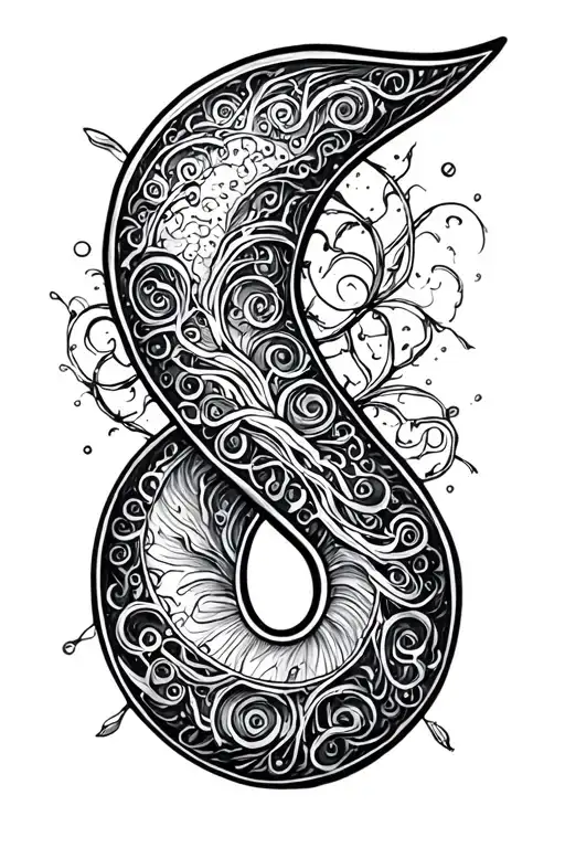 Semi Colon With Unalome Symbol Incorporated