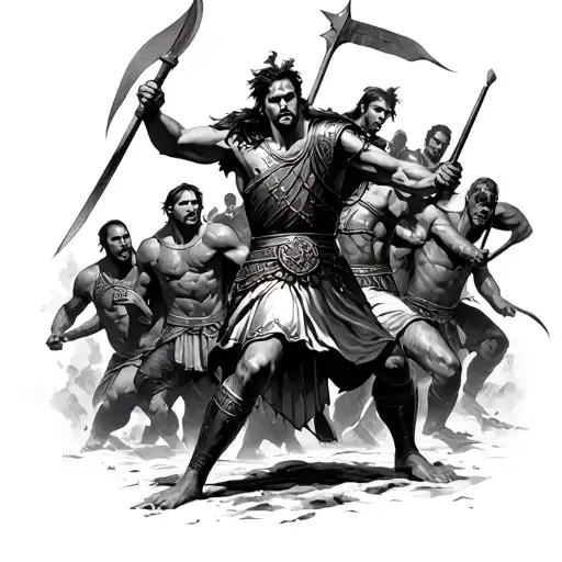 Roman Gladiator Fighting 10 Fierce Opponents