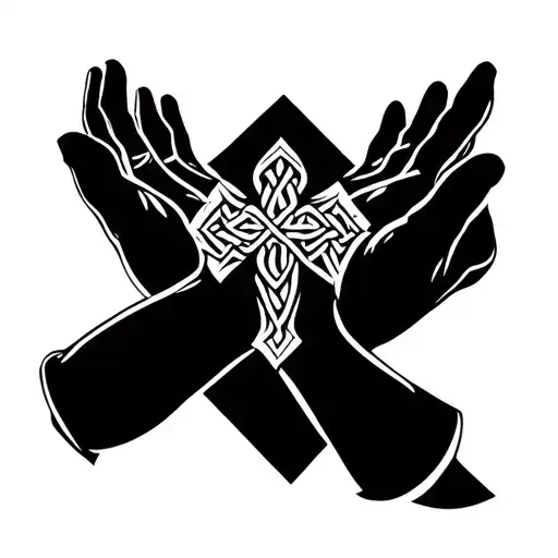 Mum Keltic Cross Kids Names Open Praying Hands