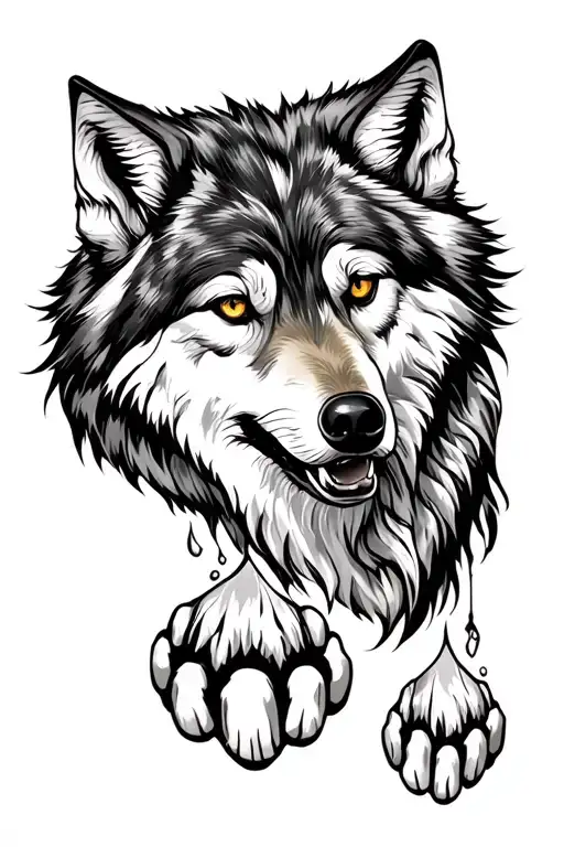 Wolf Paws Descending In Size