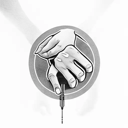 Design Grandmother And Grandson Hands