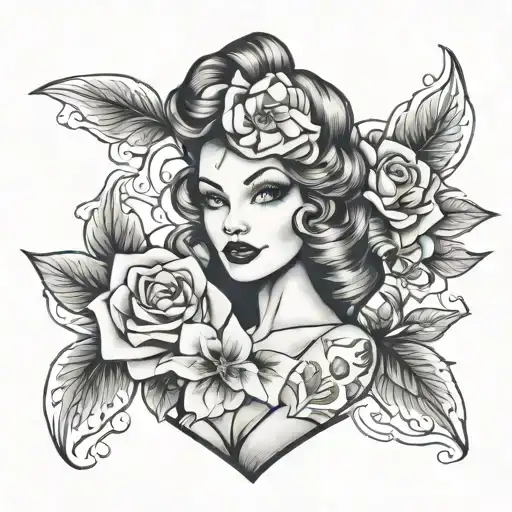 Floral Pin Up Girl