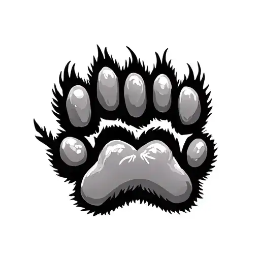 Small Paw Of A Dog With Love Symbol Intertwined