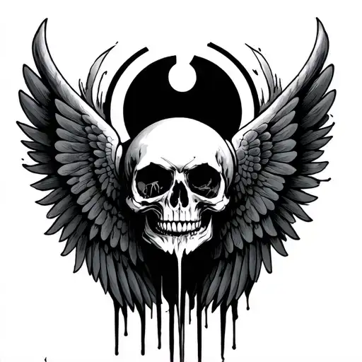 Bullet For My Valentine Skull In Front Of Gravity Wings