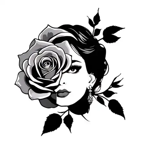 Rose Around Women's Half Face