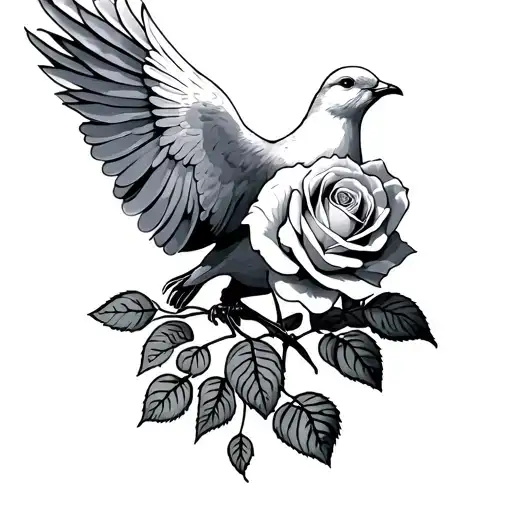 Dove And Compase Rose Pointing