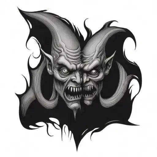 Siamese Twin Head Gore Monster Bad Side And Good Side