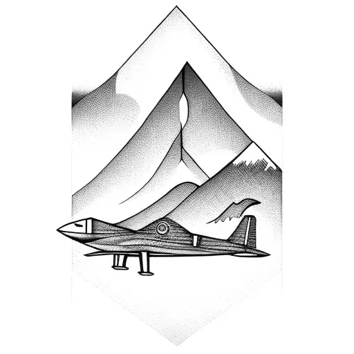 A Paper Airplane Flying Over A Mountain Landscape