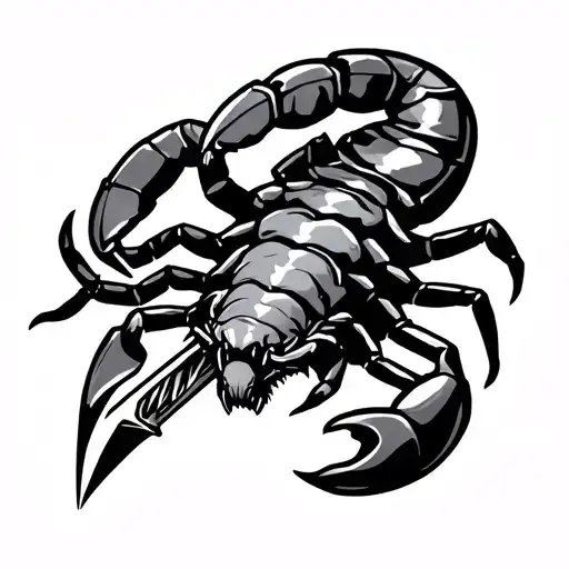 Scorpion Holds Dagger With A Tail