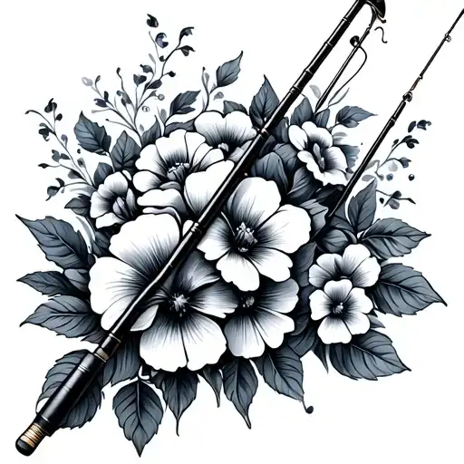 Fishing Rod With Flowers