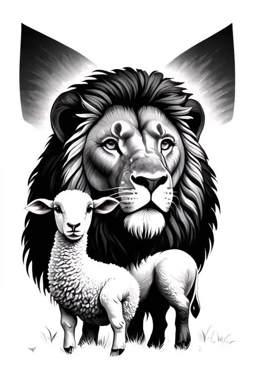 Lion With A Lamb