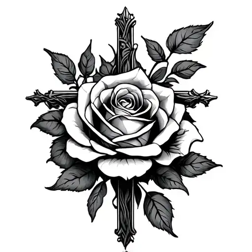 Cross With A Tangled Rose