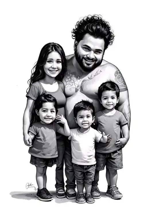 Family And Father Of Four Kids