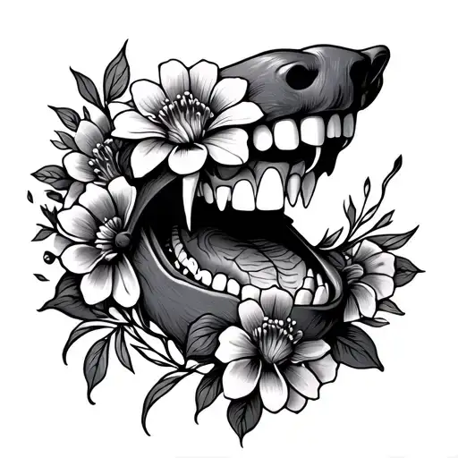 Dog Teeth Into Flowers