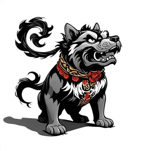 Japanese Fu Dog With Wind Element