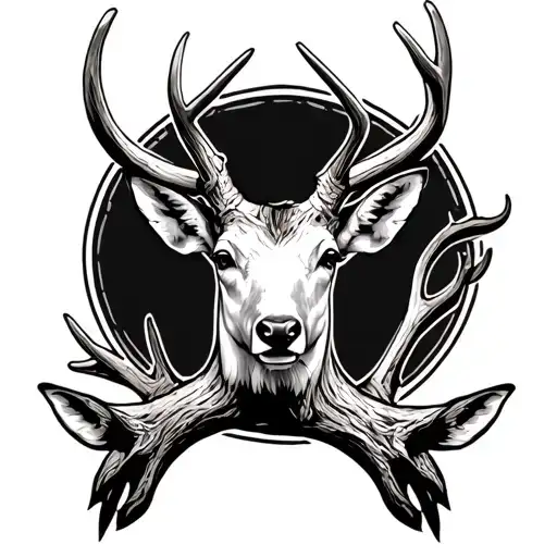 Deer Antlers Crossed At Bottom Part