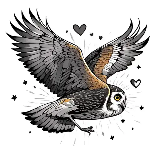 Flying Owl And Love