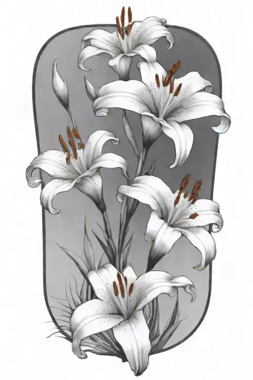 Lilies Burning From Fire Flames