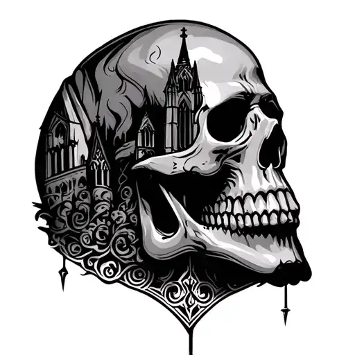 Skull With Cathedral