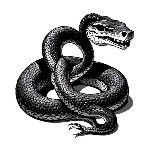 Snake Seen From Above With The Death Relics Of Harry Potter