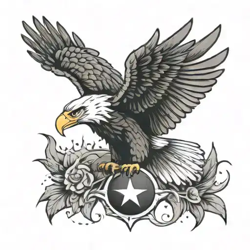 Eagle With Sun And Three Stars