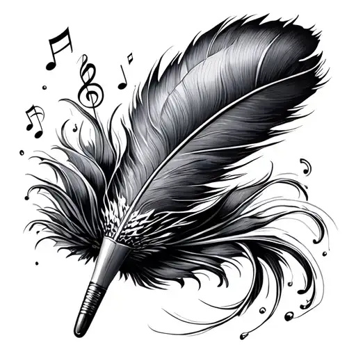 Shuttlecock With Music As Feather And Floating On Waves