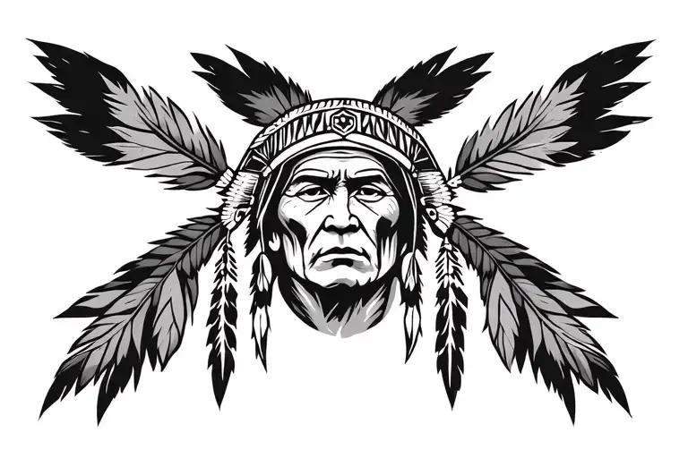 Native American With Tribal Background