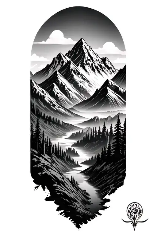 Tribal Mountain Scene