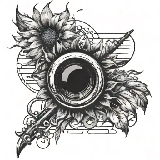 Sunflower Fence And Rifle